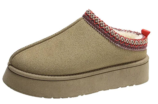 Cozy Fleece-Lined Half Slippers Platform